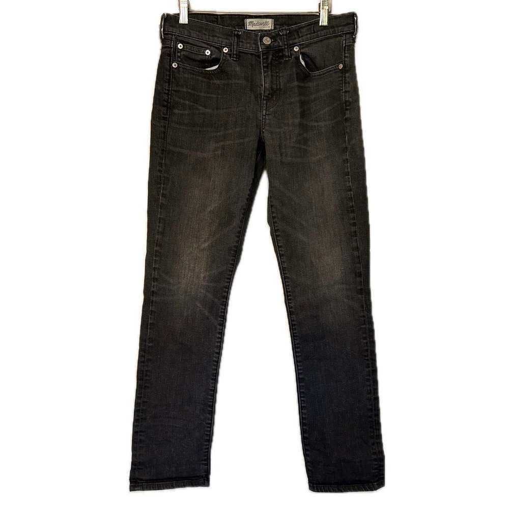 Madewell Slim Boy Jean. Black Distressed. Midrise, Straight Leg. Women's Size 27 - Picture 3 of 12
